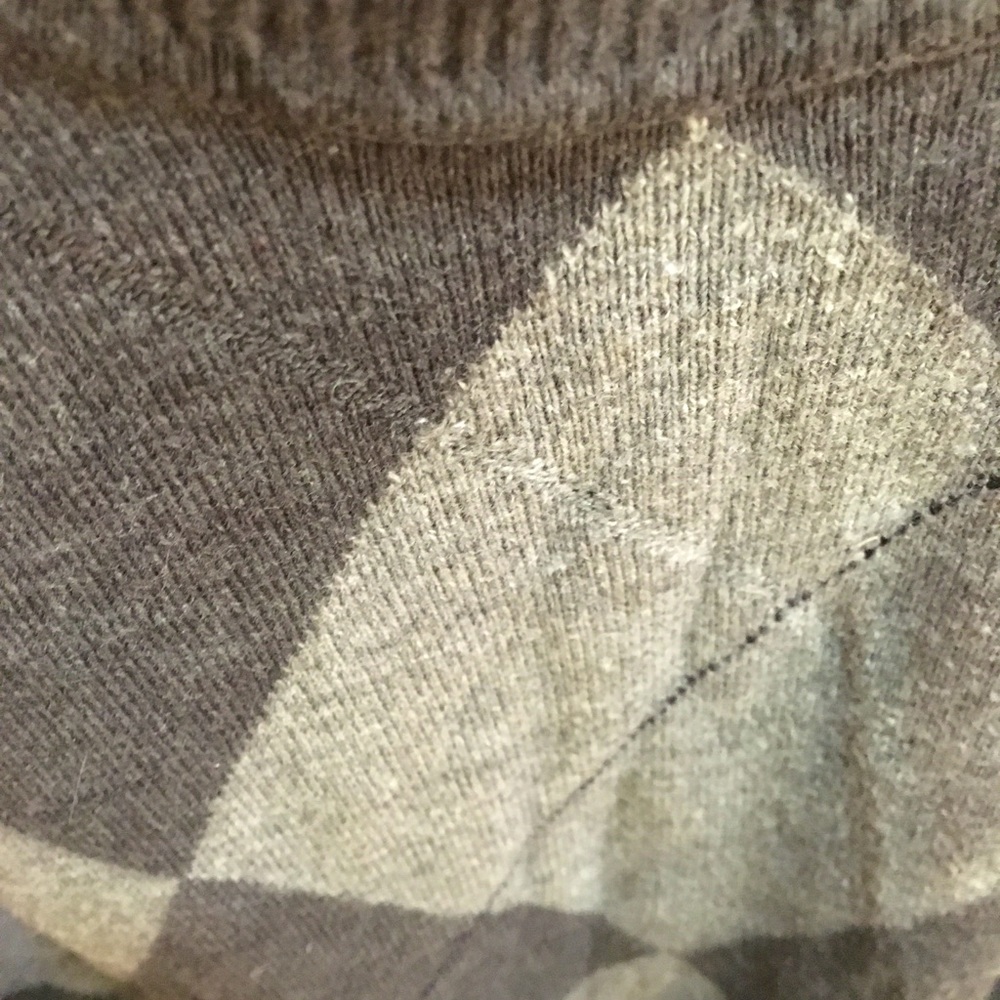 Dockers Grey Argyle Long-Sleeve Top - Size S